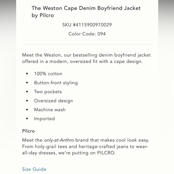Weston Cape Denim Boyfriend Jacket by Pilcro - Picture 4 of 6